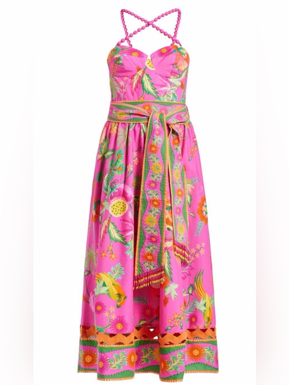 NWOT FARM Rio Delicate Fruit
Garden Cotton Midi-Dress